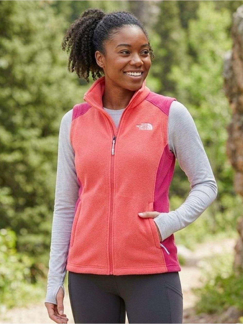 The North Face KHUMBU Plush Premier Red Orange Fleece Vest Women's XS